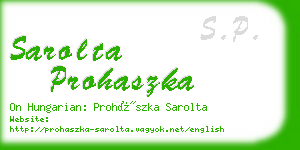 sarolta prohaszka business card